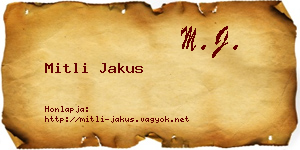 Mitli Jakus névjegykártya